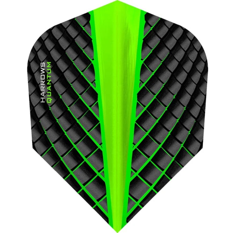 Harrows Quantum Green Standard Dart Flights Standard 100 Micron Extra Strong