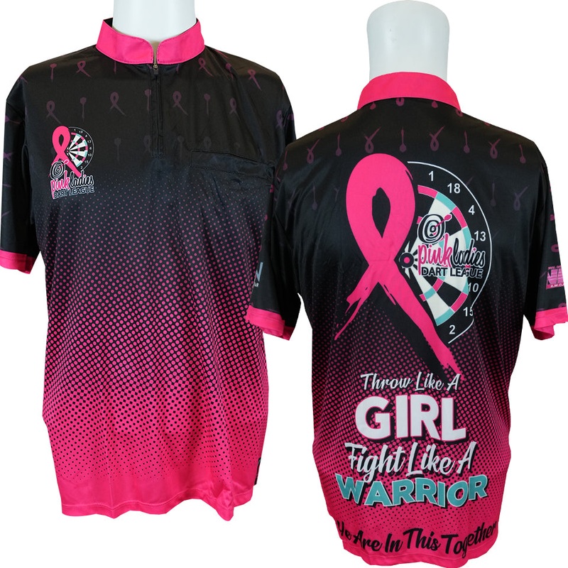 Magic Wear Pink Ladies Dart League Throw Like A Girl Jersey S