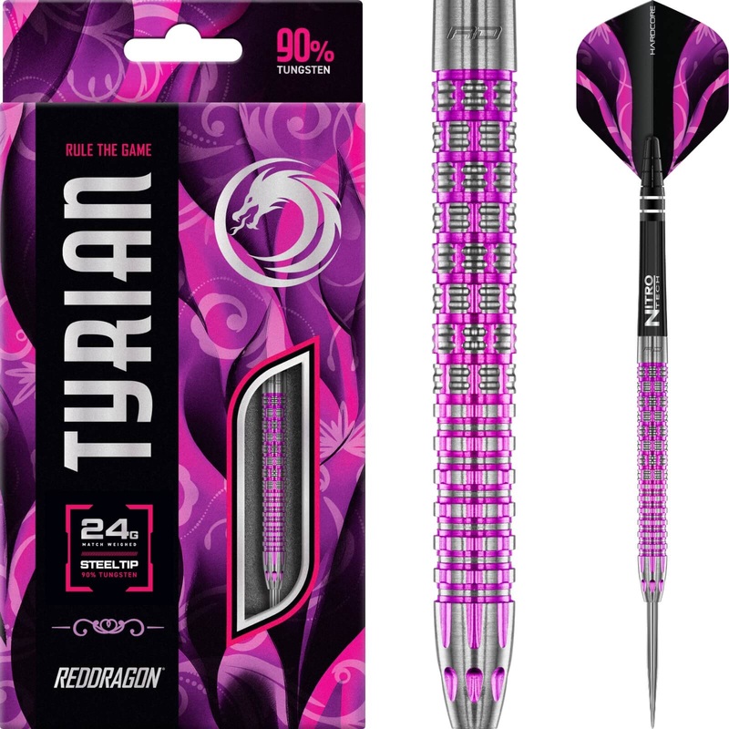 Red Dragon – Tyrian Darts – Steel Tip – 90% Tungsten – 22g 24g 22 grams