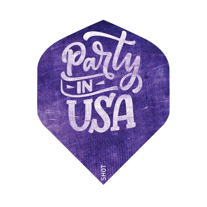 Shot Americana Party On (Party in USA) Dart Flight Set Standard Standard 100 Micron Polymer