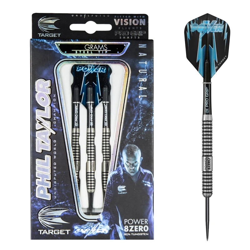 Target Darts Phil Taylor Power 8Zero 80% Tungsten Steel Tip Darts 21 GRAM