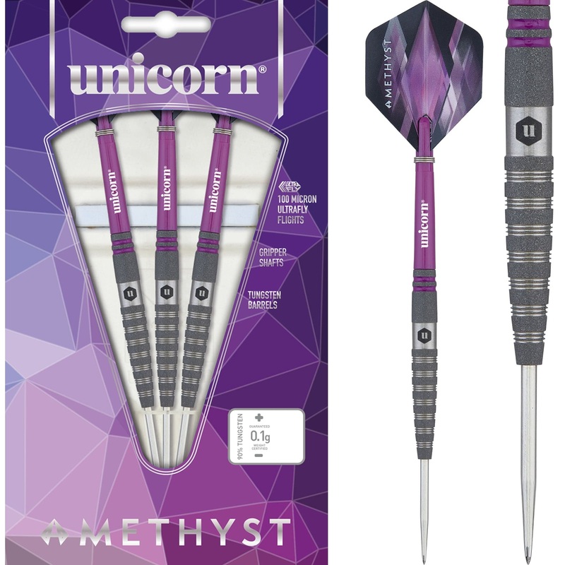 *Unicorn Amethyst Darts – Steel Tip – Utech – Style 4 – Sandblasted 20g