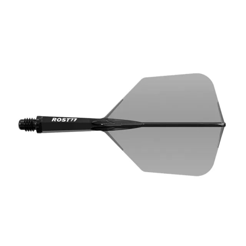 CUESOUL ROST 77 Integrated Dart Shaft & Flight – Big Wing Shape – Long – Transparent Black Transparent Black Long (33mm in length excluding thread) Big Wing