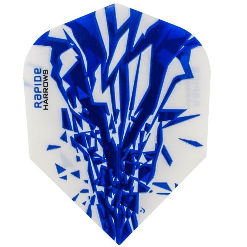 Harrows Rapide Blue on White Dart Flights Blue