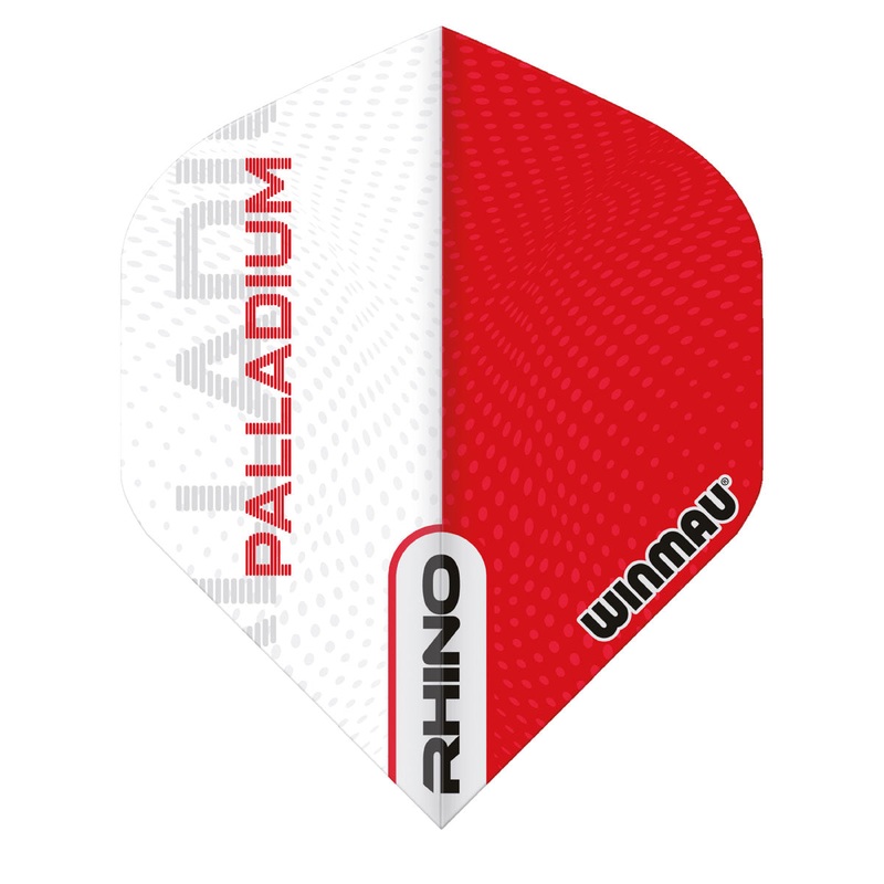 Rhino Extra Thick Palladium Red and White Standard Dart Flights by Winmau