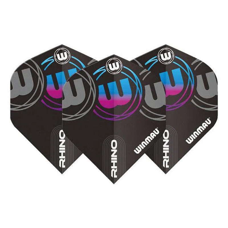 Winmau Rhino Standard Extra Thick Black, Grey & Blue & Pink Flights