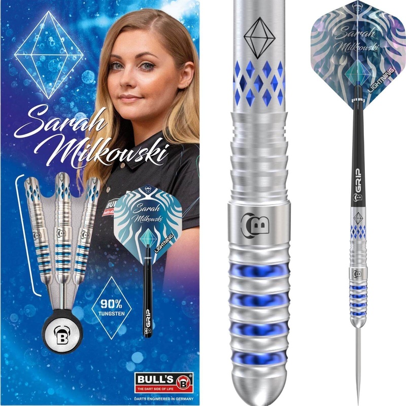 BULL’S – Sarah Milkowski Darts – Steel Tip – 90% Tungsten – 22g