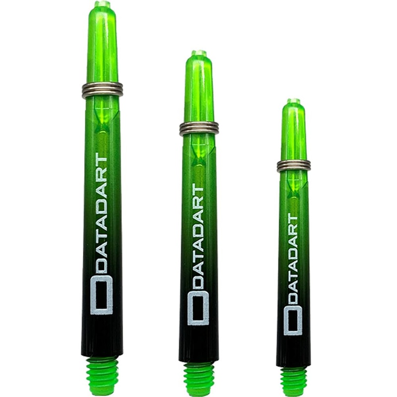 Datadart Argon Shafts – Polycarbonate Dart Stems – Black & Green Medium