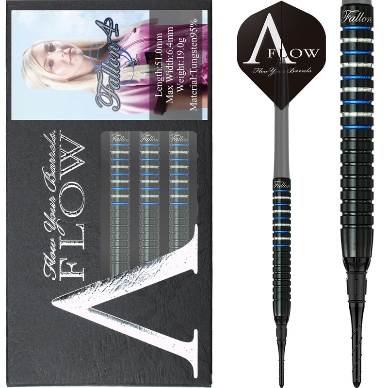 *Dynasty – A Flow – Soft Tip Darts – Black Line – Fallon Sherrock – Blue Ring – Fallon 4S – 19g 19g