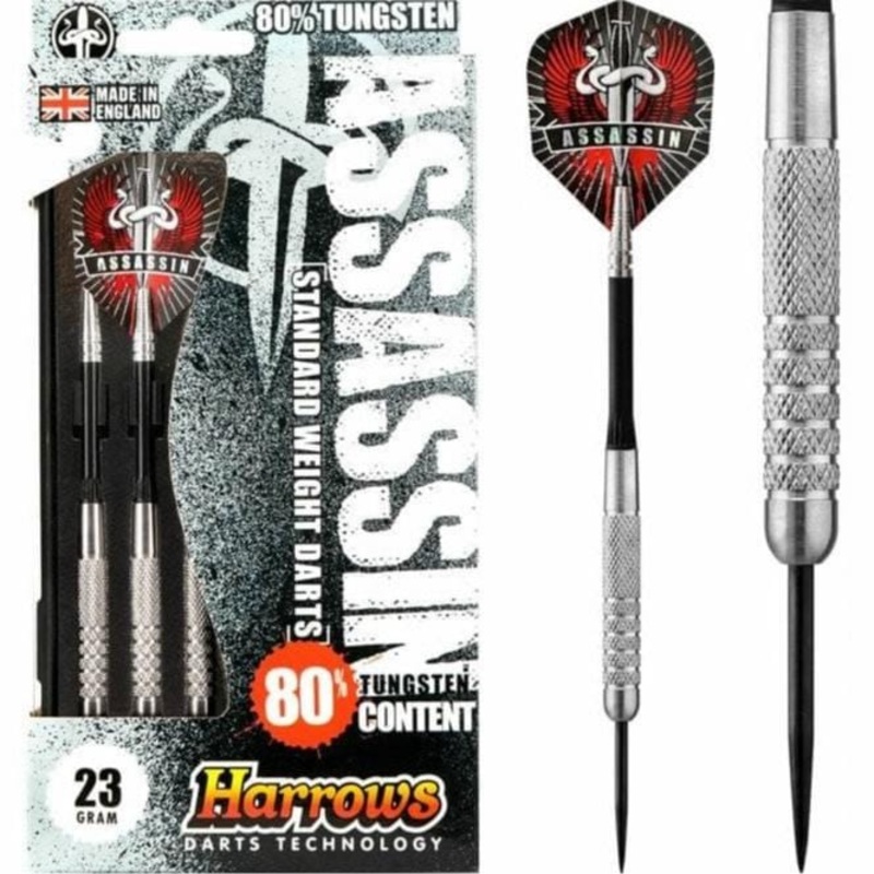 Harrows Assassin Darts – Steel Tip – Std – Knurled – 23g 23g