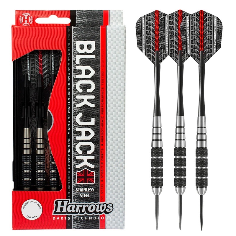 Harrows Black Jack Stainless Steel – Steel Tip Darts 18 Gram
