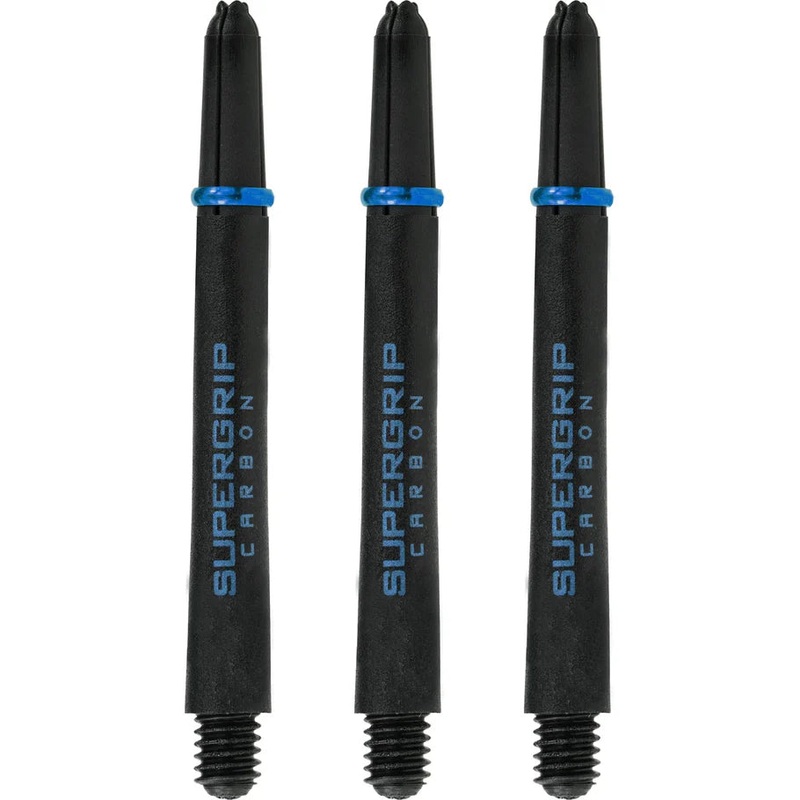 Harrows Supergrip Carbon Dart Shafts – Black & Aqua – Medium Carbon Medium (47mm in length excluding thread) Black/Aqua