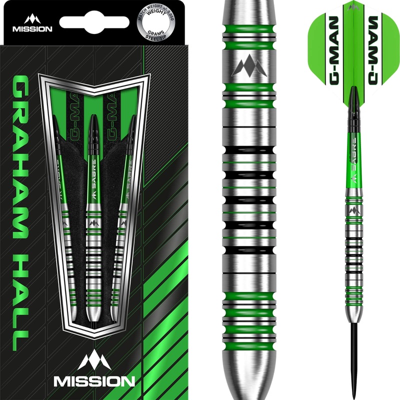 Mission – Graham Hall Darts – Steel Tip – 90% Tungsten – 22g 24g 22 grams