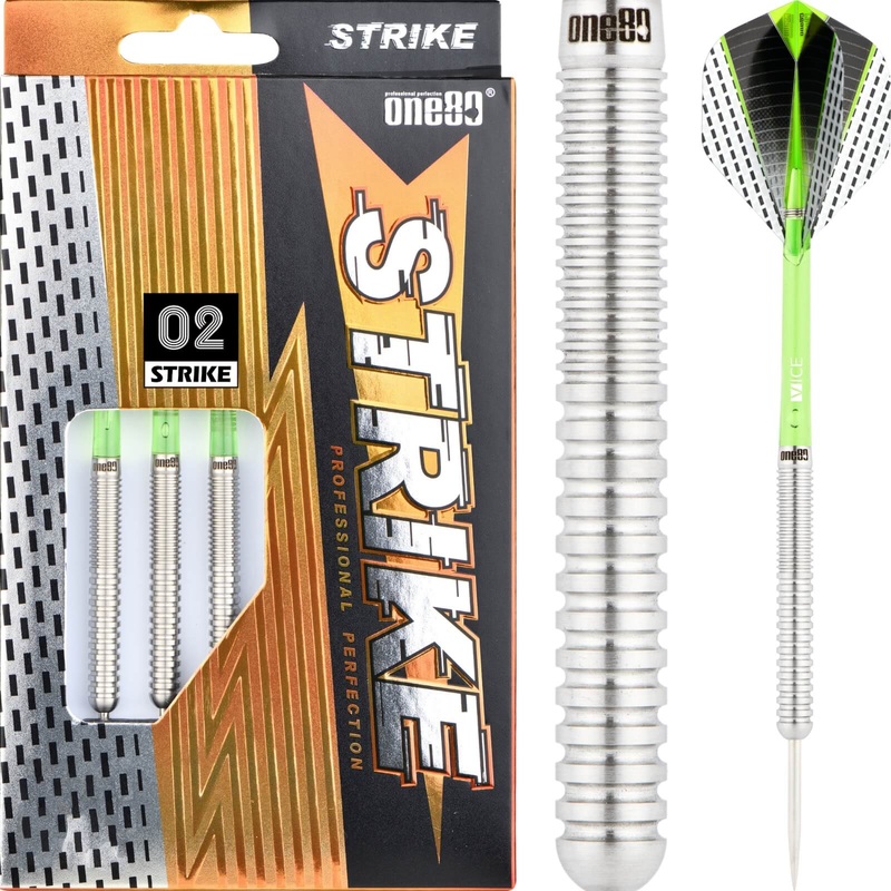 One80 – Strike 02 Darts – Steel Tip – 80% Tungsten – 22g 24g 22 grams