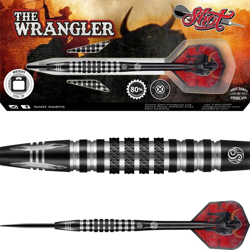 Shot – Americana The Wrangler Darts – Steel Tip – 80% Tungsten – 23g 24g 25g 23 grams