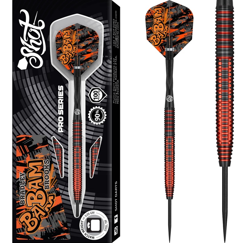 Shot Bradley Brooks Darts – Steel Tip – 90% Tungsten 23g