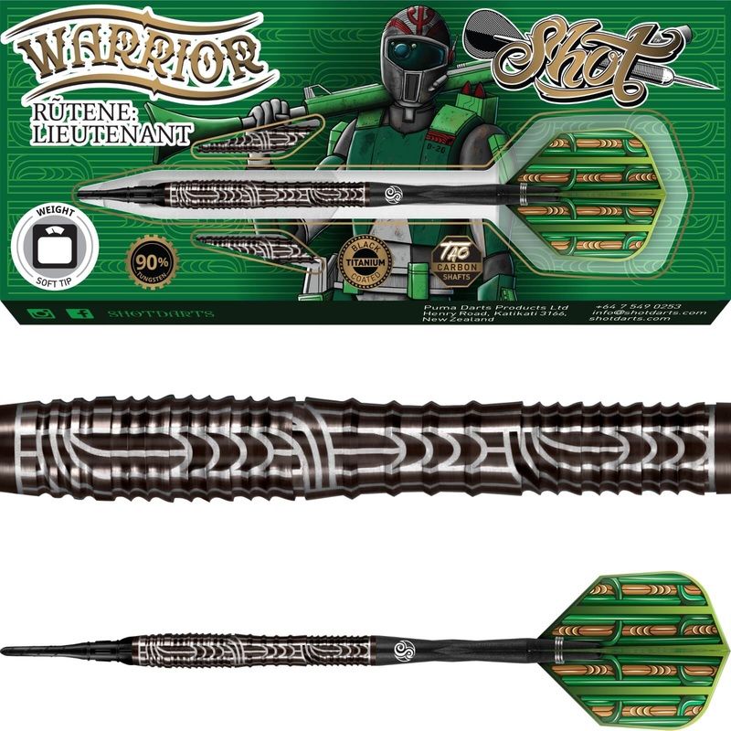 Shot – Warrior Rutene Darts – Soft Tip – 90% Tungsten – 18g 20g 18 grams