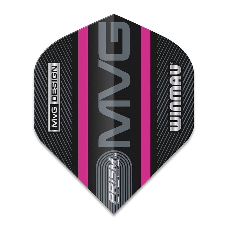 Winmau Prism Alpha MvG Logo Stripe Dart Flights Purple No2 Standard