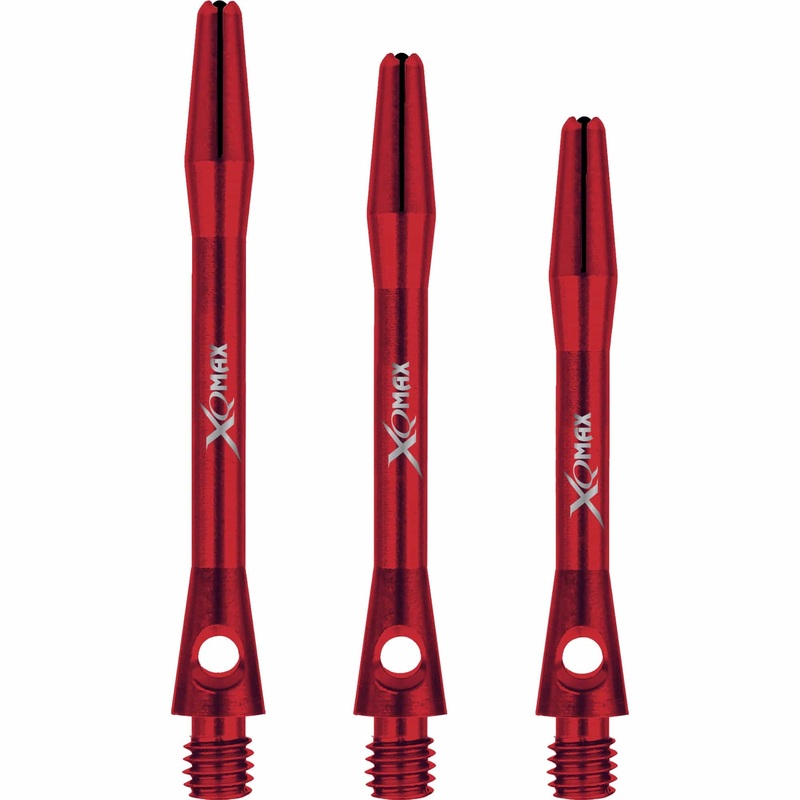 *XQMax Aluminium Dart Shafts – Metal Dart Stems – Red Medium