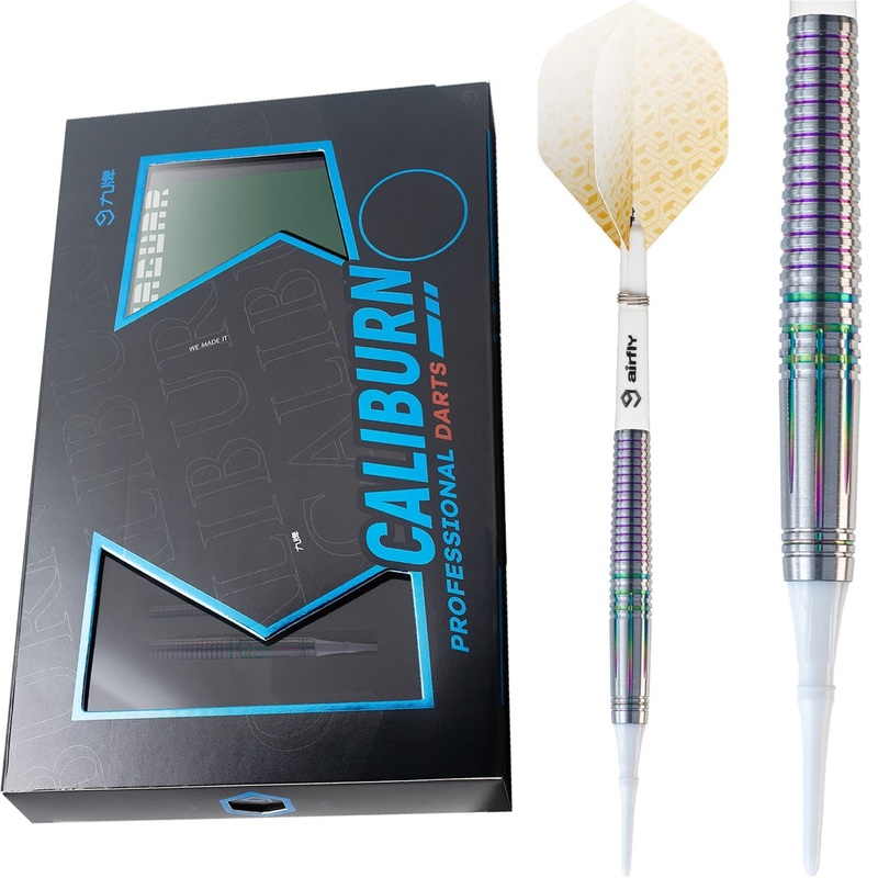 Caliburn Jaguar Darts – Soft Tip – 90% – Rainbow 18g