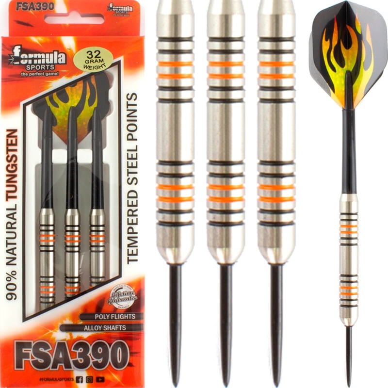 Formula Sports – FSA390 Heavy Darts – Steel Tip – 90% Tungsten – 32g