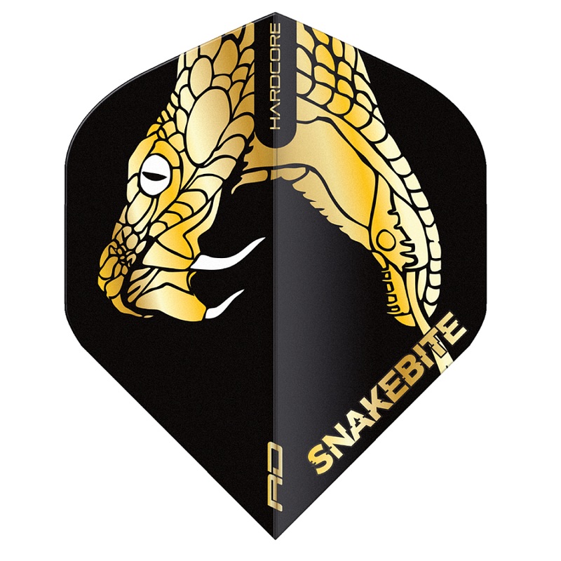 Hardcore Premium Snakebite Snake Standard Dart Flights Gold No2 Standard