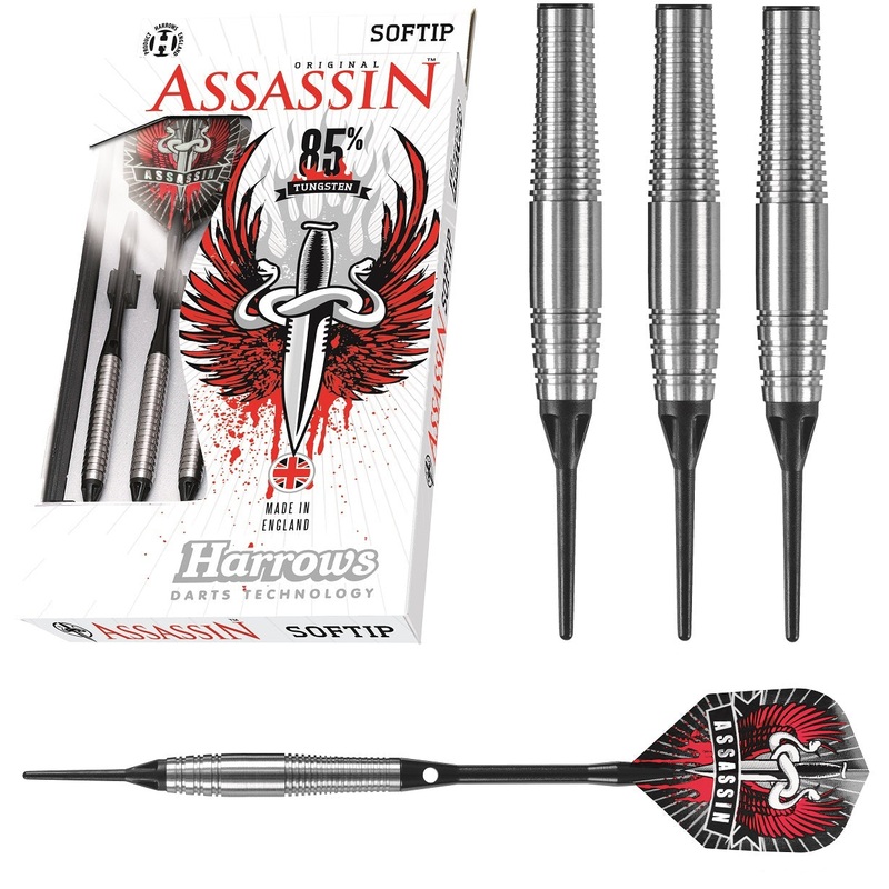 Harrows Assassin 85% Tungsten Ringed Style C Soft Tip Darts 18 Gram