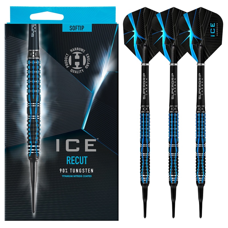 Ice Recut 90% Tungsten Soft Tip Darts by Harrows 18 Gram