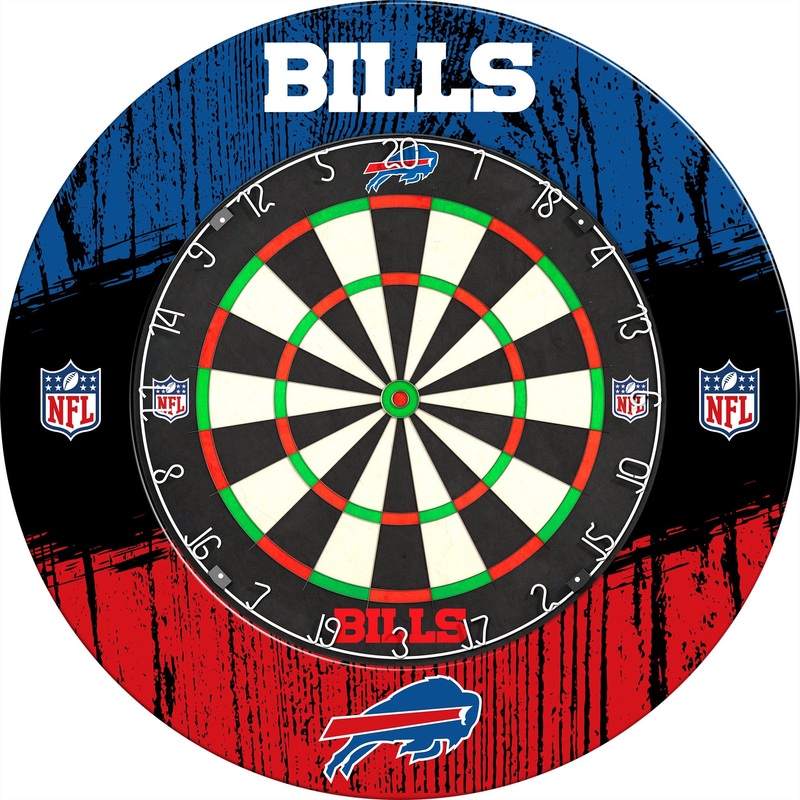 NFL – Printed Dartboard & Printed Surround – Official Licensed – Buffalo Bills