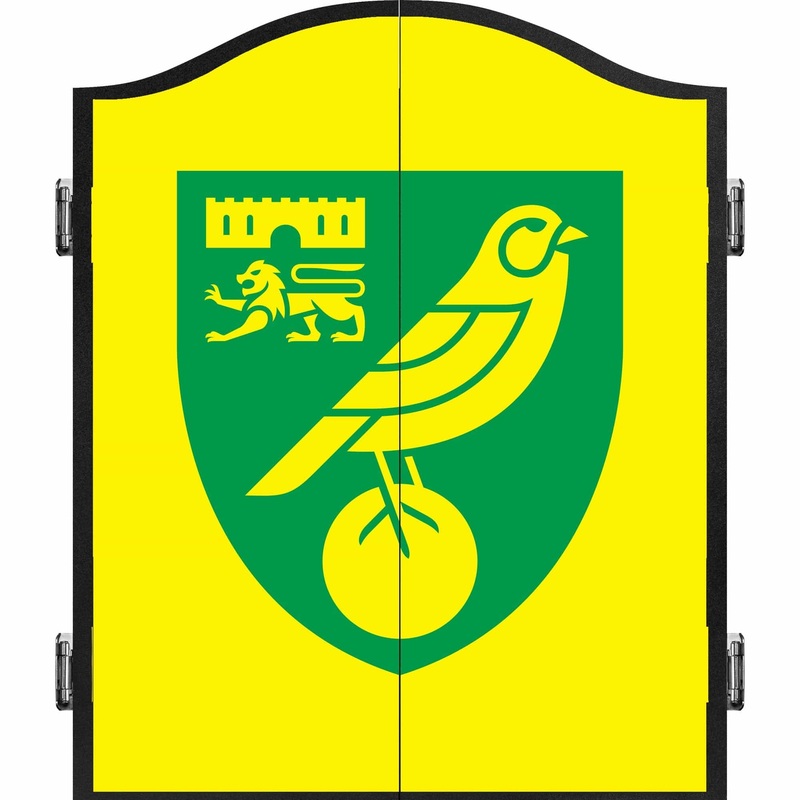 Norwich City FC – Official Licensed – The Canaries – Dartboard Cabinet – C3 – Yellow – Crest