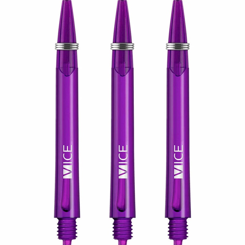 One80 Proplast Vice Dart Shafts – Transparent Purple – Medium Polycarbonate Medium (48mm in length excluding thread) Transparent Purple