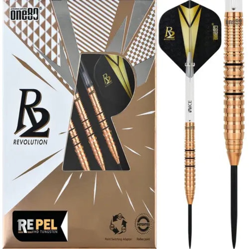 One80 R2 Interchange RE-Pel 24 gram 90% Tungsten Steel Tip Dart Set