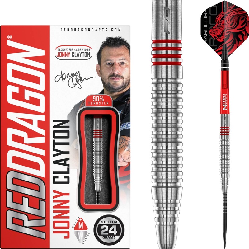 Red Dragon – Jonny Clayton 2.0 Darts – Steel Tip – 90% Tungsten – 22g 24g 26g 22 grams