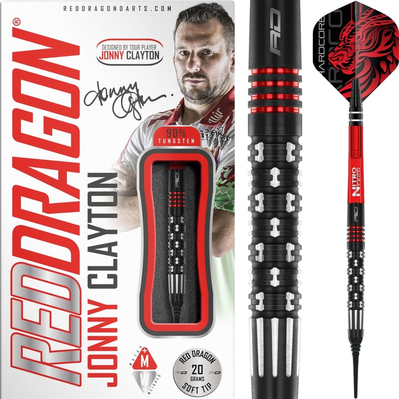 Red Dragon – Jonny Clayton Premier League SE Darts – Soft Tip – 90% Tungsten – 20g