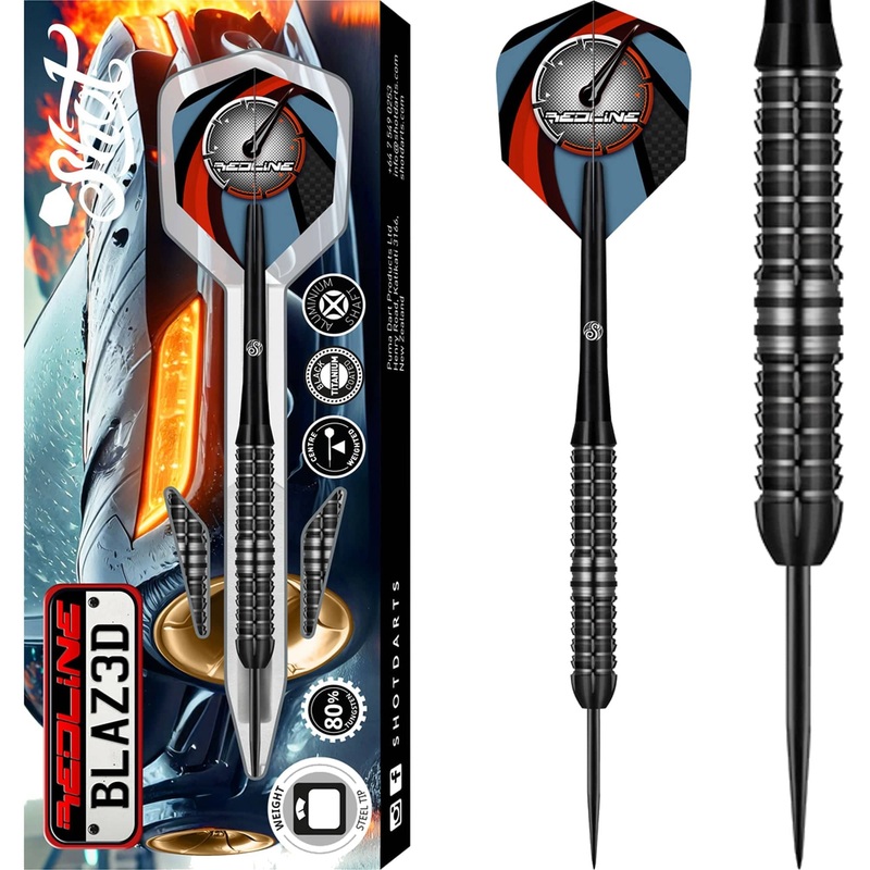 Shot Redline Darts – Steel Tip – 80% Tungsten – BLAZ3D 22g