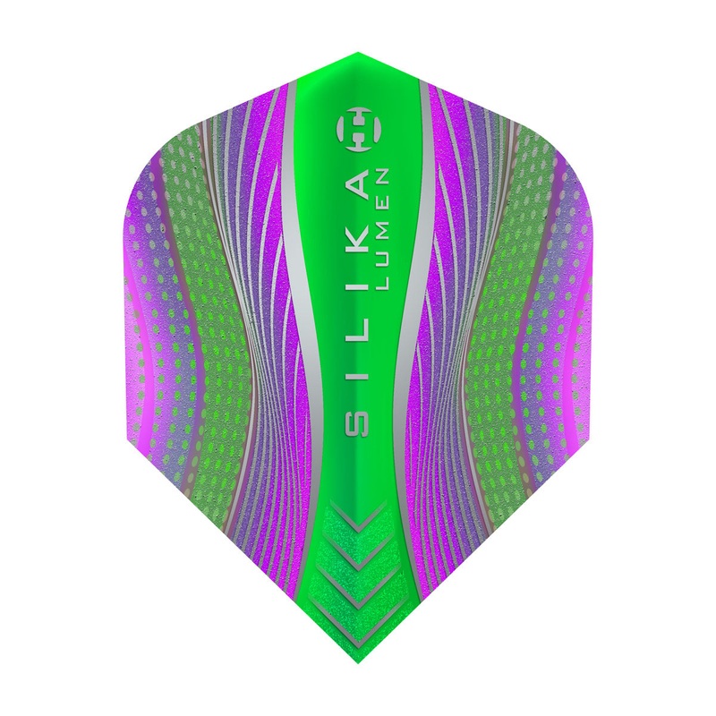 Silika Lumen No6 Standard Purple and Green Dart Flights by Harrows