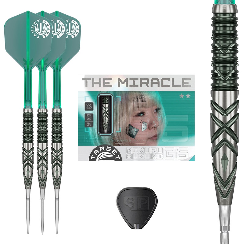 The Miracle G6 90% Tungsten Steel Tip Darts by Target Japan 23 Gram