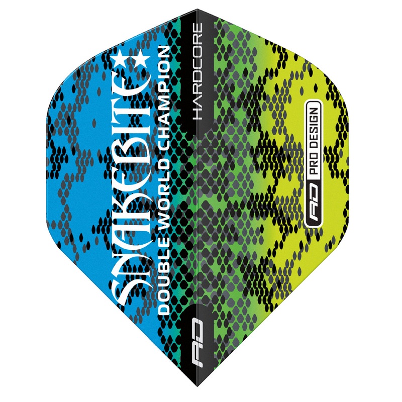 Hardcore Snakebite Multi Snakeskin Blue Standard Dart Flights by Red Dragon