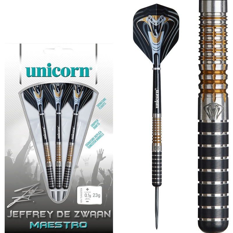 Jeffrey De Zwaan Maestro P3 90% Tungsten Steel Tip Darts by Unicorn 23 Gram