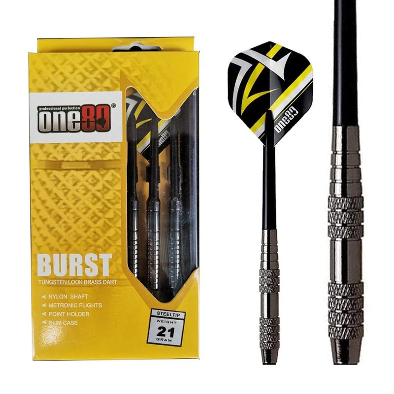 One80 Burst Nickel Plated Brass Steel Tip Darts 24 GRAM