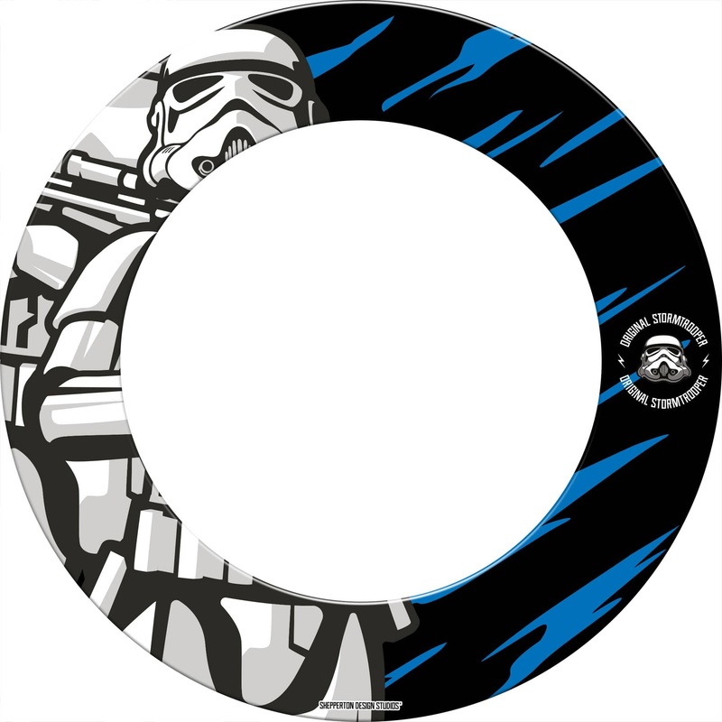 Original StormTrooper Dartboard Surround – S4 – Storm Trooper – with Gun on Blue