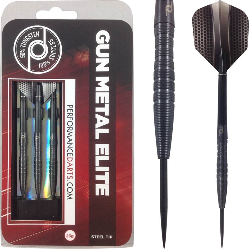 Performance Darts – Gun Metal Elite – Steel Tip – 90% Tungsten – 23g 25g 23 grams