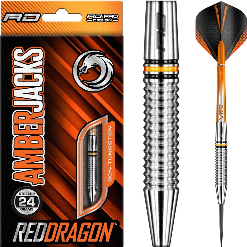 Red Dragon – Amberjack 17 Darts – Steel Tip – 90% Tungsten – 24g 26g 24 grams