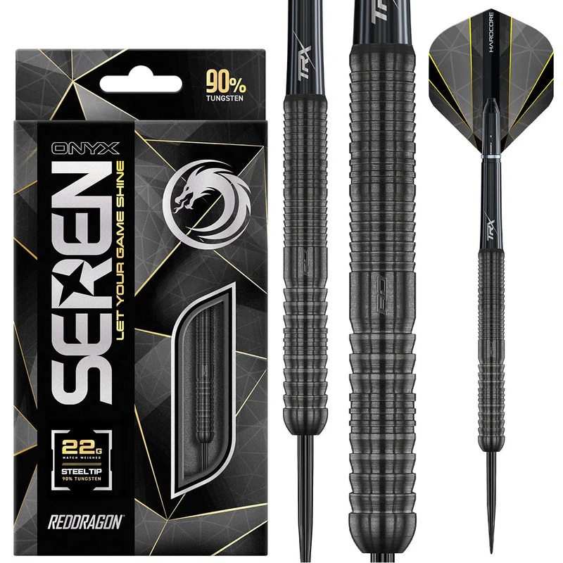 Red Dragon Seren 1 Onyx 90% Tungsten Steel Tip Darts 22 GRAM