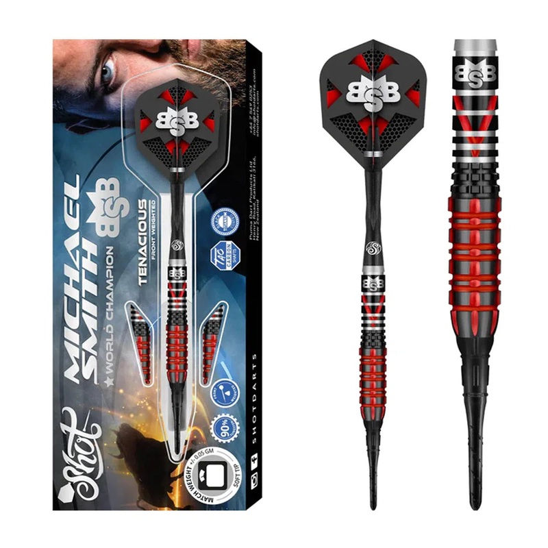 Shot Michael Smith Tenacious 90% Soft Tip Darts 18 GRAM
