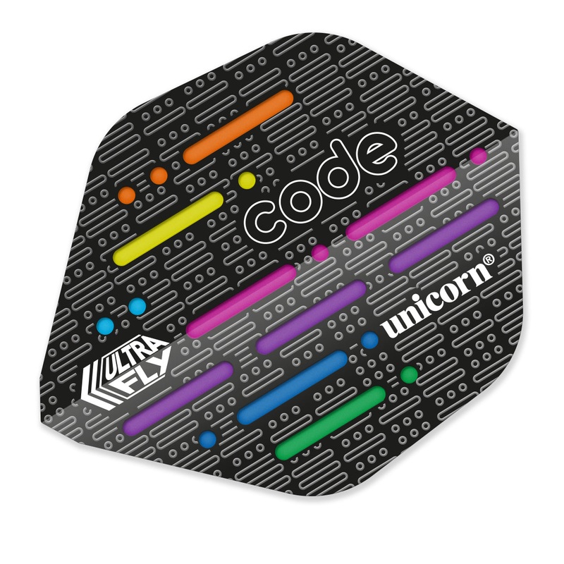 Ultrafly.75 Standard AR Type 1 Code DNA Dart Flights by Unicorn Black / Mixed