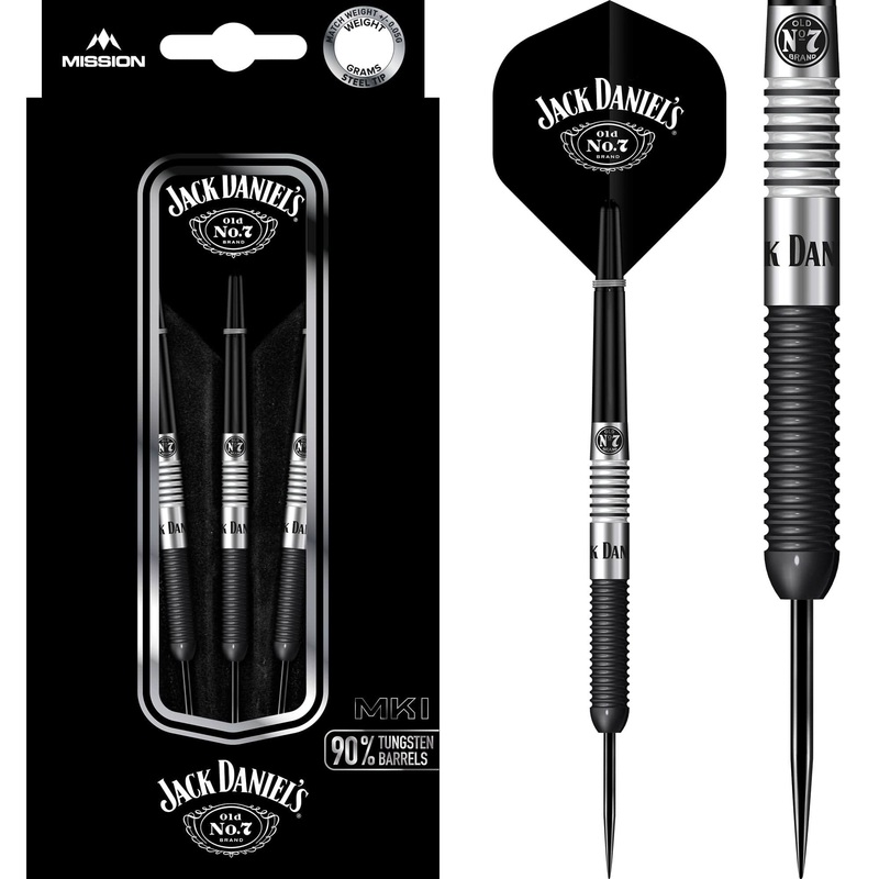 Jack Daniels Old No7 – Tungsten Darts – Steel Tip – Black – 23g 23g