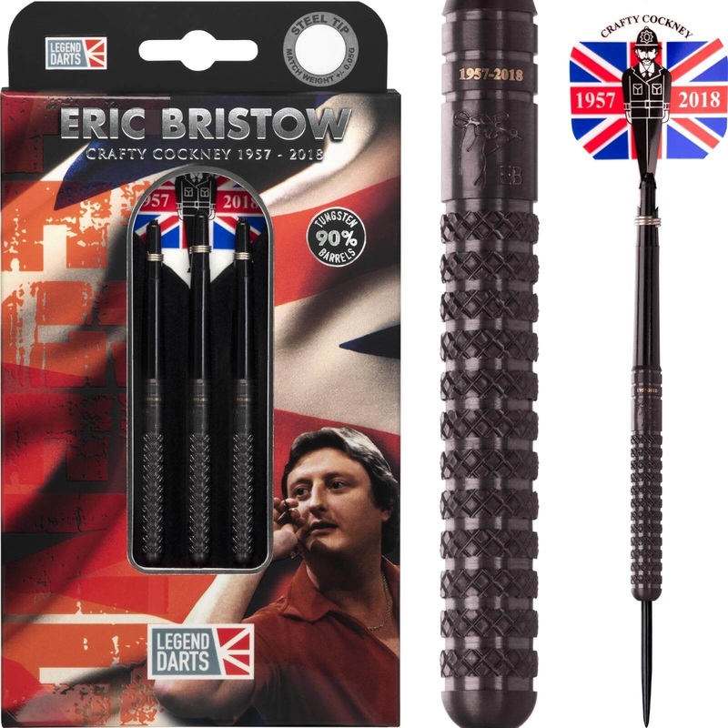 Legend Darts – Eric Bristow Black Knurled Darts – Steel Tip – 90% Tungsten – 21g 23g 25g 21 grams