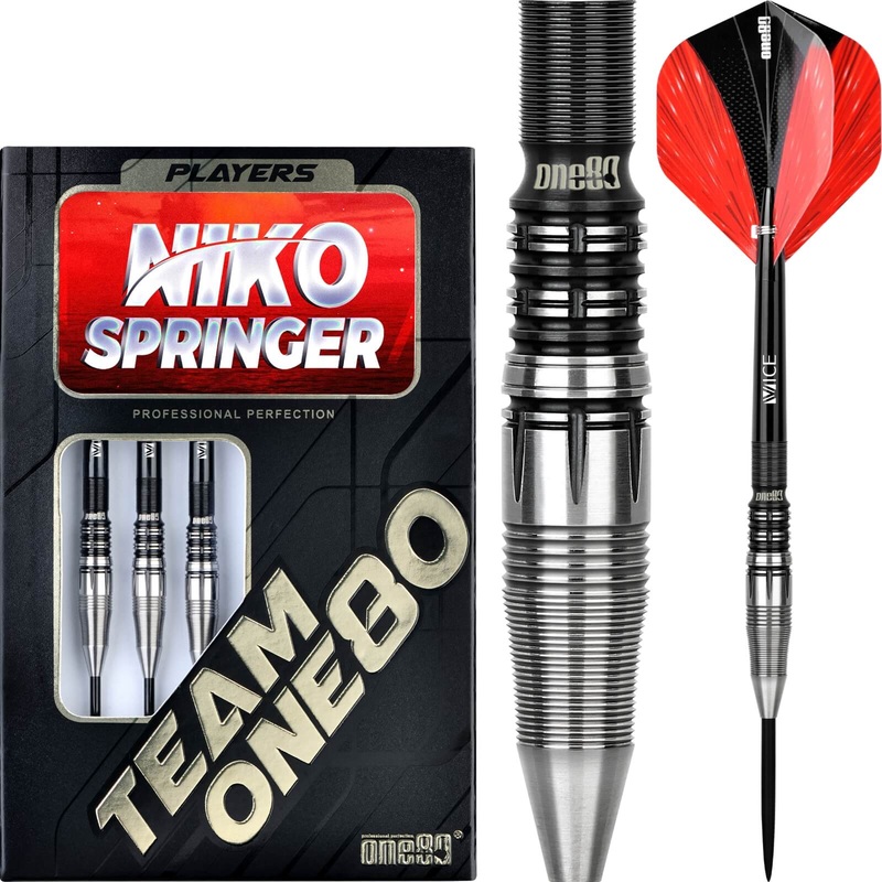 One80 – Niko Springer Darts – Steel Tip – 90% Tungsten – 22g