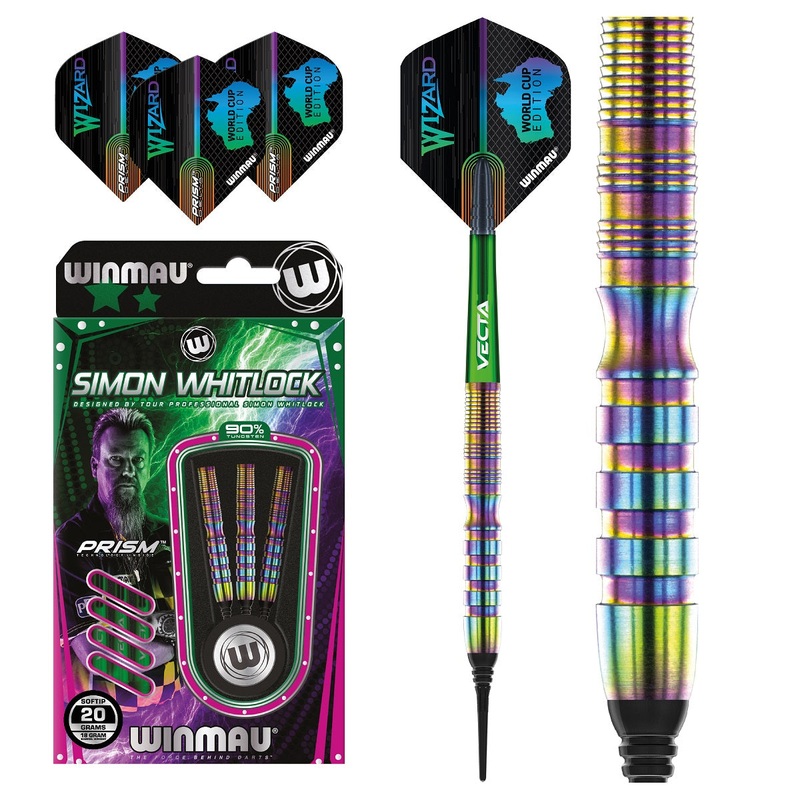 Simon Whitlock 90% Tungsten World Cup Rainbow SE Edition Soft Tip Darts by Winmau 20 Gram